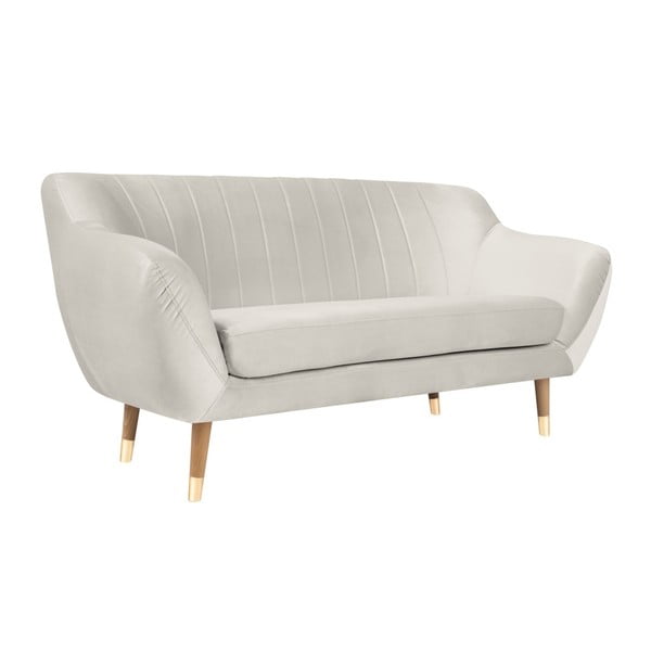 Canapea cu tapițerie din catifea Mazzini Sofas Benito, crem, 158 cm-image-2