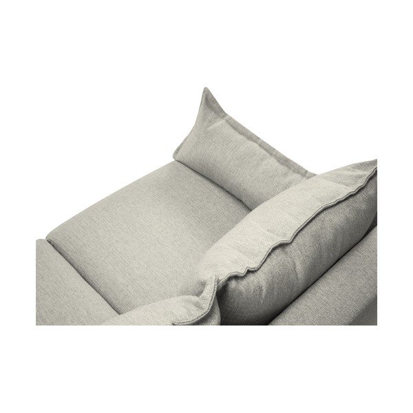 Canapea extensibilă cu spațiu de depozitare Mazzini Sofas Freesia, gri deschis-image-1
