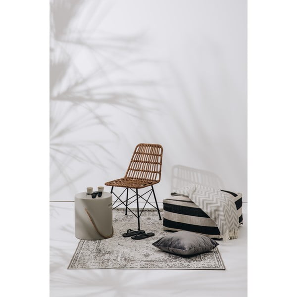 Pled din amestec de bumbac Euromant Chevron, 140 x 180 cm, gri deschis-image-1