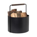 Coș metalic pentru lemne de foc Blomus Fireplace, negru