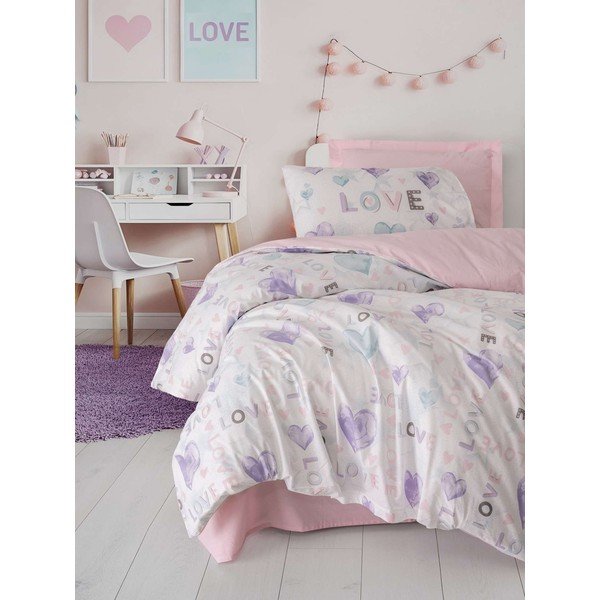 Lenjerie de pat pentru copii roz pentru pat de o persoană 200x140 cm Lovella  – Mijolnir