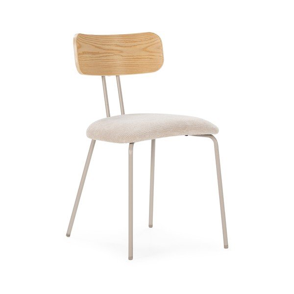 Scaun de dining bej/în culoare naturală tapițat Olimpia – MOME