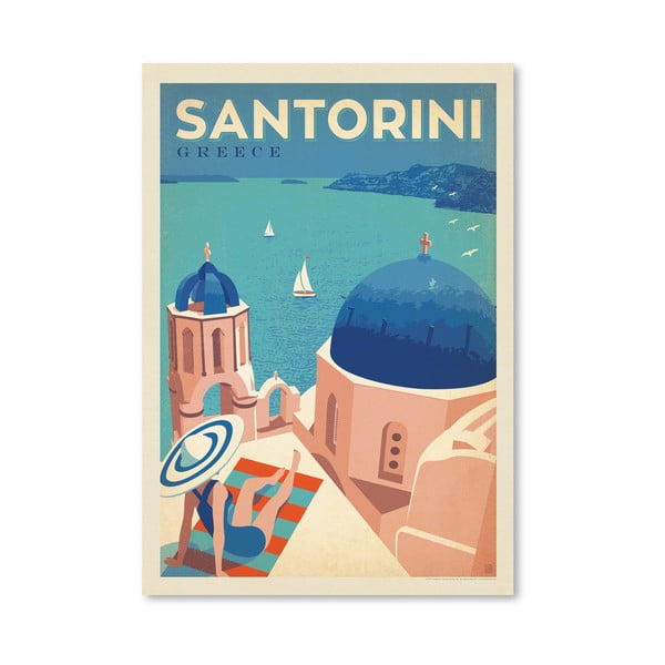 Poster Americanflat Santorini, 42 x 30 cm