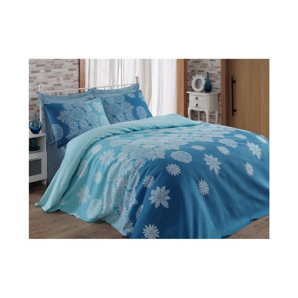 Set cuvertură cu cearșaf și fețe de pernă din bumbac Simay, 200 x 235 cm