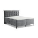 Pat boxspring gri cu spațiu de depozitare 180x200 cm Mikana – Makamii