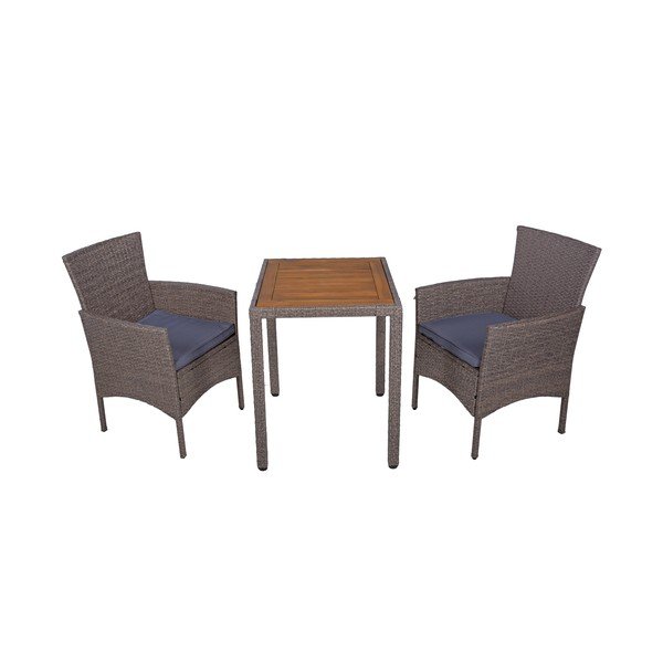 Set de dining pentru grădină maro închis din ratan artificial pentru 2 persoane Dakota – Garden Pleasure