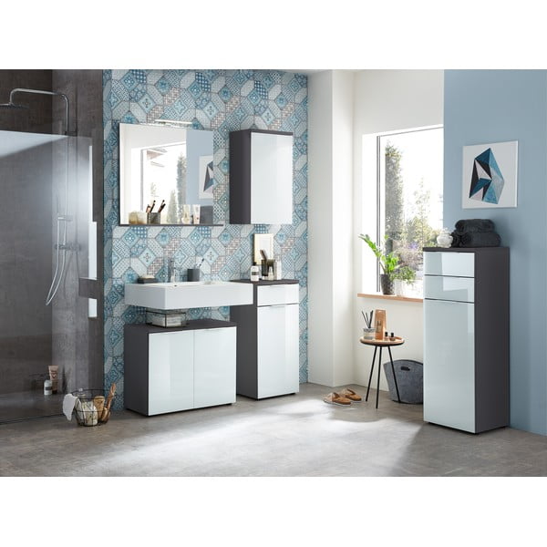 Oglindă de perete cu led/cu raft 76x75 cm – Germania-image-2