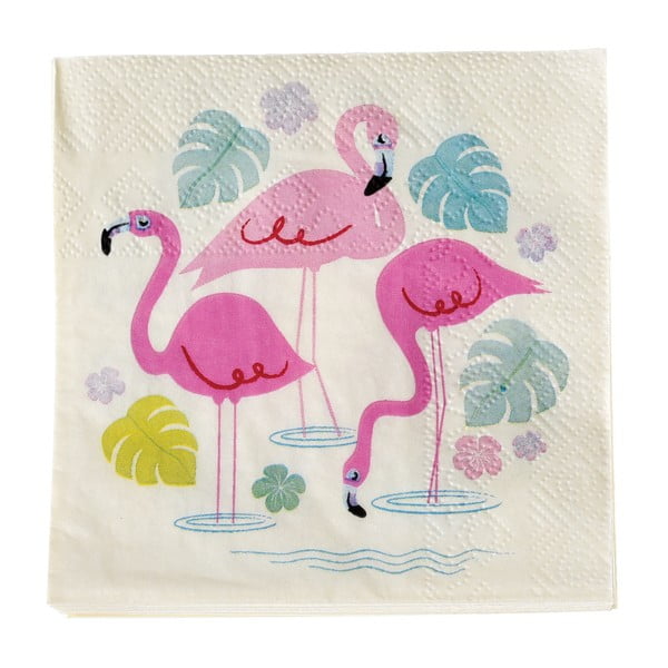 Set 20 șervețele din hârtie Rex London Flamingo Bay