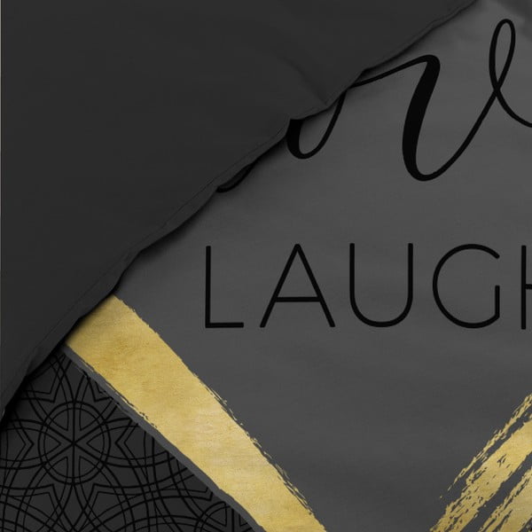 Lenjerie de pat neagră din bumbac pentru pat dublu 200x200 cm Crazy Love – douceur d'intérieur-image-3