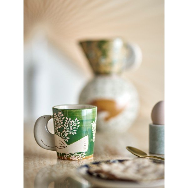 Cană verde pentru cappuccino din ceramică 260 ml Hezha – Bloomingville-image-1