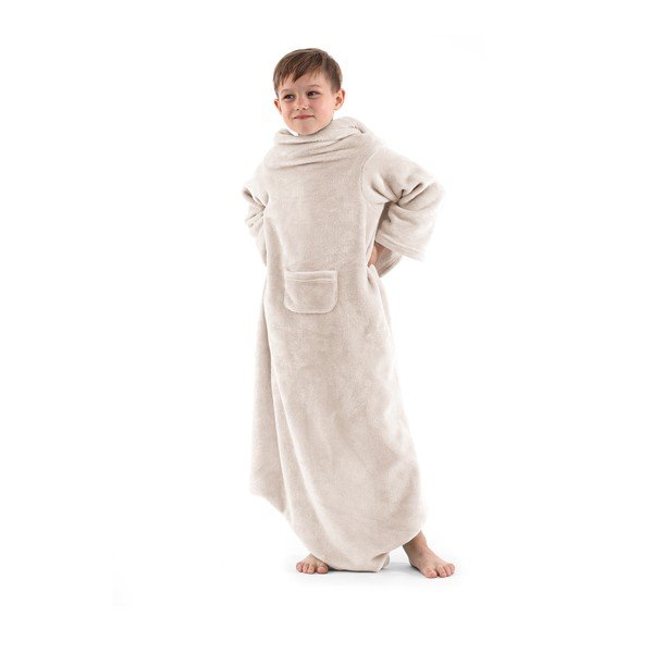 Pătură cu mâneci pentru copii DecoKing Lazykids, bej-image-1