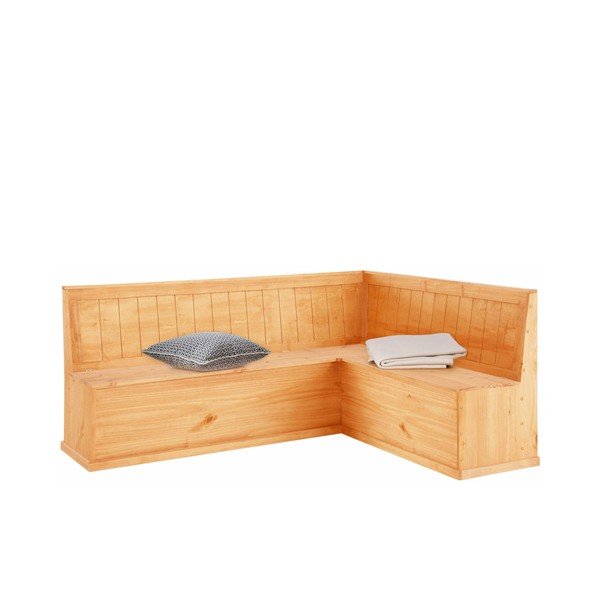 Bancă de colț din lemn de pin, cu spațiu de depozitare Støraa Silas-image-1