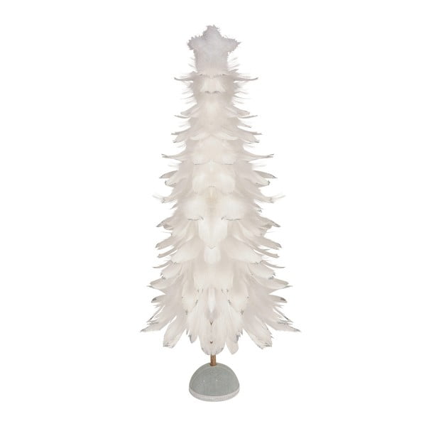 Brad decorativ din pene Côté Table White Christmas, 66 cm, alb