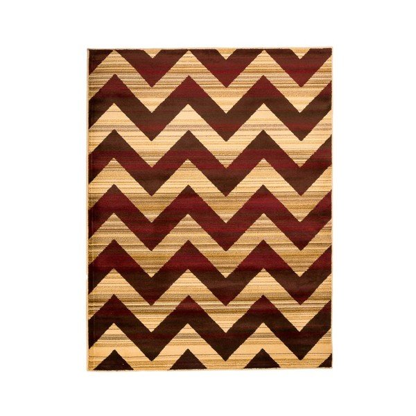 Covor foarte rezistent Floorita Inspiration Zig Zag, 140 x 195 cm, maro