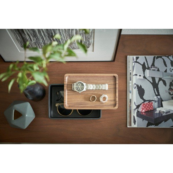 Cutie de depozitare neagră cu capac 18,5x12,5x7 cm Rin – YAMAZAKI-image-1