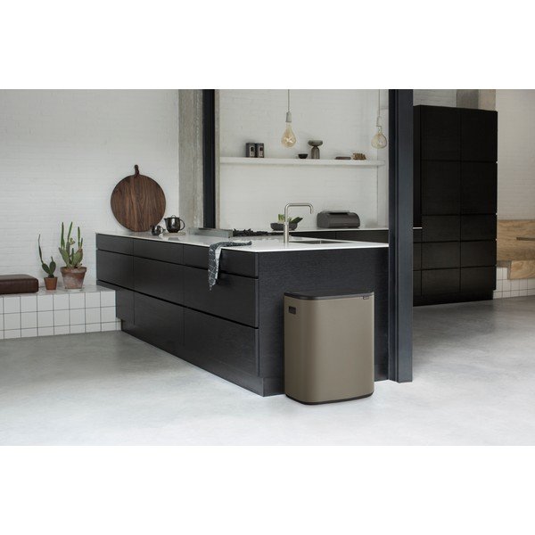 Coș de gunoi gri de reciclat/cu senzori de atingere din oțel 60 l Bo Touch Bin – Brabantia-image-1