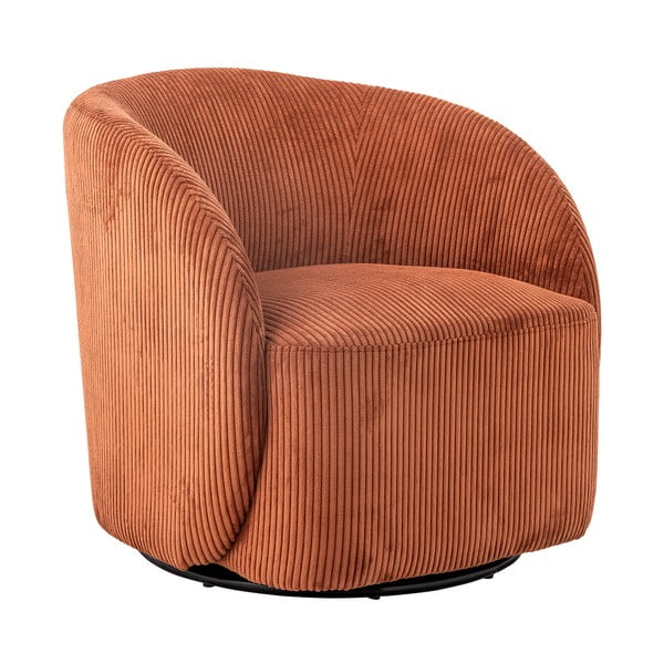 Fotoliu portocaliu wing cu tapițerie din catifea reiată Pradi – Bloomingville