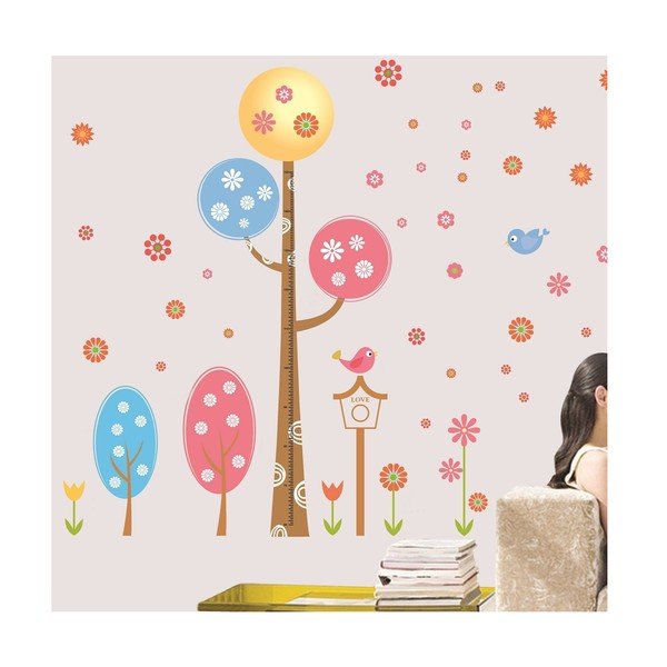 Set autocolante Ambiance Round Trees And Flowers-image-1