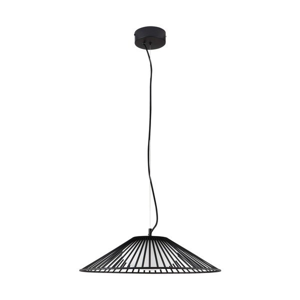 Lustră negru-mat LED din metal cu abajur din sticlă ø 50 cm Brume – Nova Luce