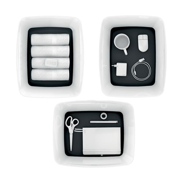 Cutie de depozitare din plastic alb-negru cu capac MyBox - Leitz-image-2