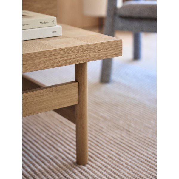 Măsuță de cafea în culoare naturală cu blat cu aspect de lemn de stejar 82x82 cm Skak – Hübsch-image-2