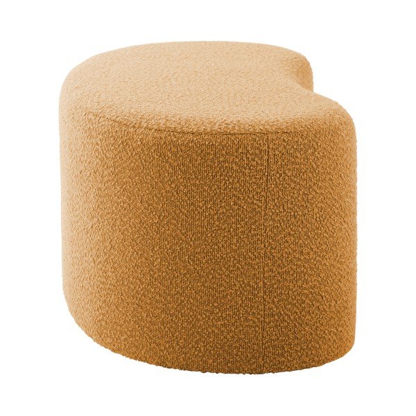 Taburet galben cu tapițerie din țesătură bouclé Ada – Leitmotiv-image-3