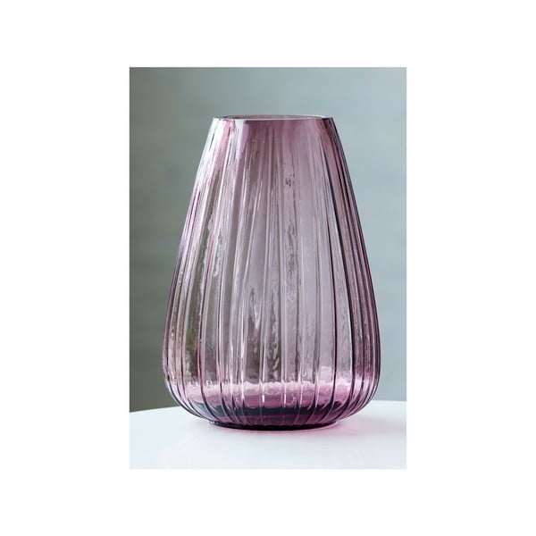 Vază din sticlă Bitz Kusintha, înălțime 22 cm, roz-image-1