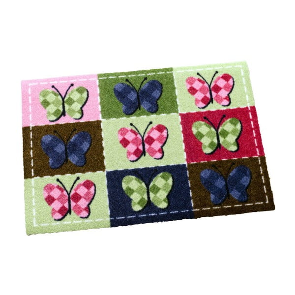Covor Zala Living Butterflies, 50 x 70 cm, verde - roz