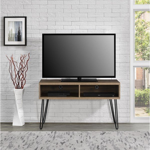 Comodă TV în culoare naturală cu aspect de lemn de nuc 107x63 cm Owen – Støraa-image-1