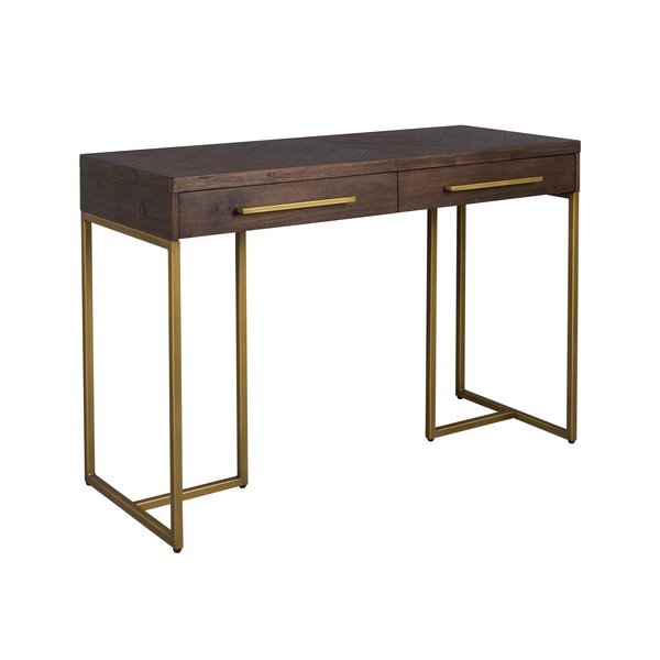 Masă consolă în culoare naturală închisă cu aspect de lemn de acacia 45x120 cm Class – Dutchbone-image-2