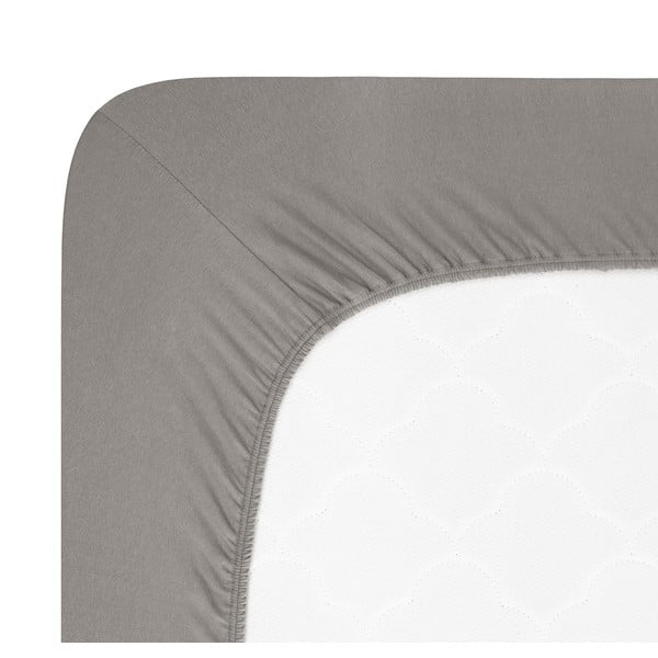 Cearceaf gri închis din jerseu cu elastic 180x200 cm Boxspring – Andrea Simone-image-1