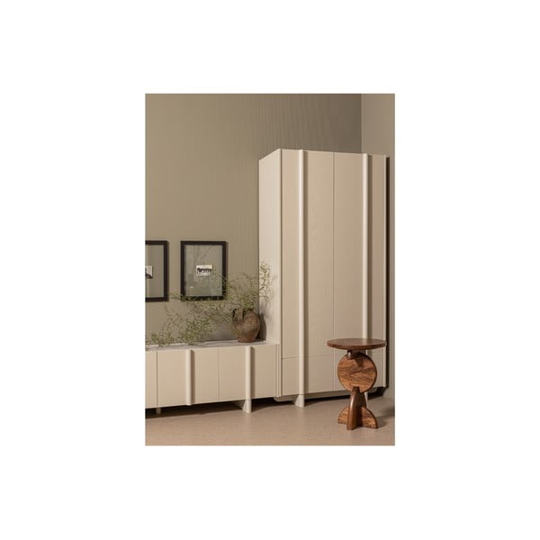 Dulap modular crem din lemn masiv de pin 101x210 cm Basu – WOOOD-image-4