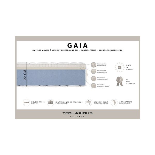 Saltea cu umplutură din latex Ted Lapidus Maison GAIA, 180 x 200 cm-image-1