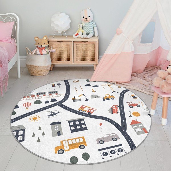Covor de joacă pentru copii lavabil ø120 cm World Around Me – Mila Home-image-4