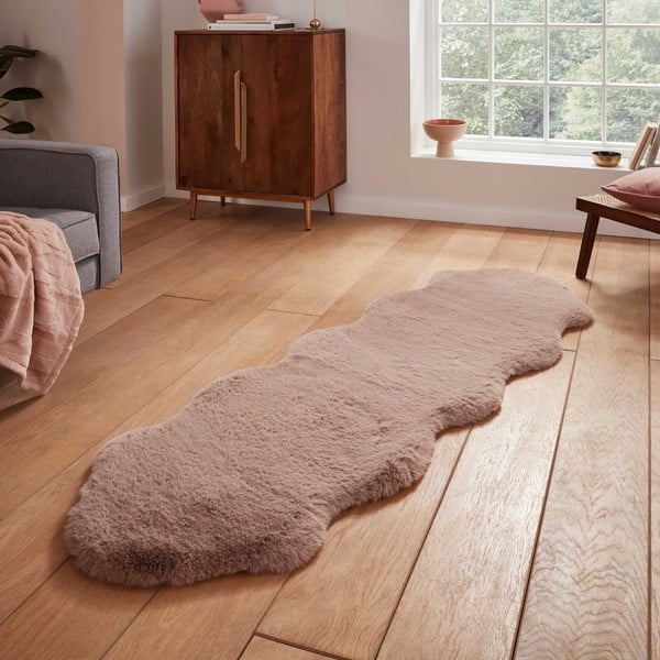 Covor tip traversă maro deschis sintetic 60x180 cm Super Teddy – Think Rugs-image-1