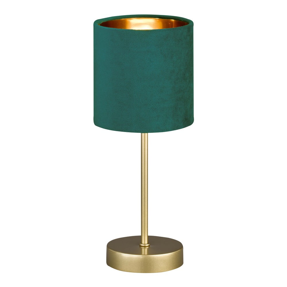 Veioză verde/aurie din metal cu abajur textil (înălțime 34 cm) Aura – Fischer &amp; Honsel
