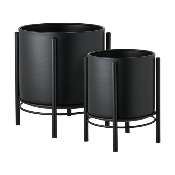 Ghivece decorative 2 buc. din metal Svarta – House Nordic
