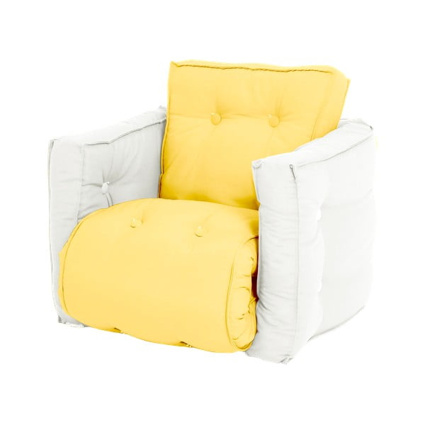 Fotoliu extensibil pentru copii Karup Design Mini Dice Yellow/Creamy