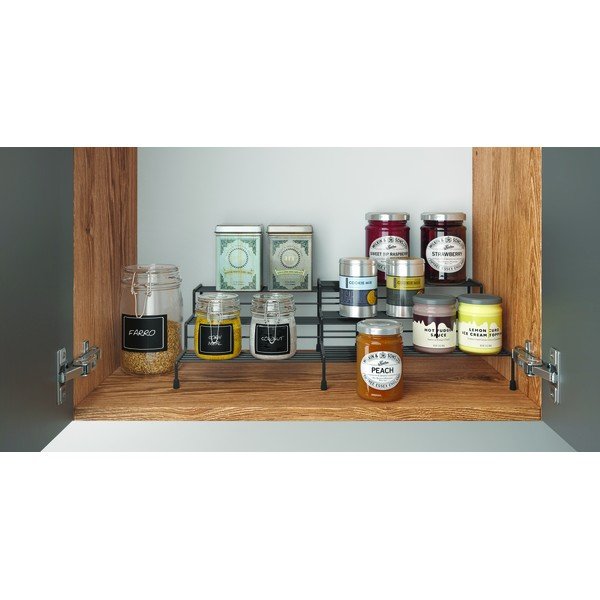 Raft reglabil negru pentru bucătărie Lava- Metaltex -image-1