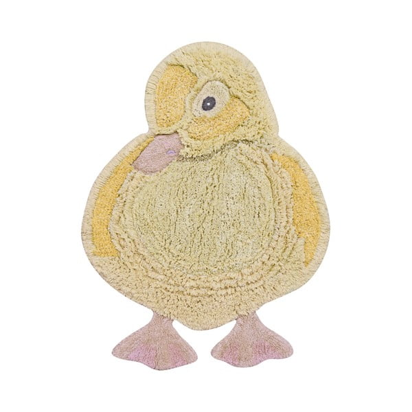 Covor pentru copii galben lavabil/țesut manual din bumbac 95x120 cm Ducky – Lorena Canals