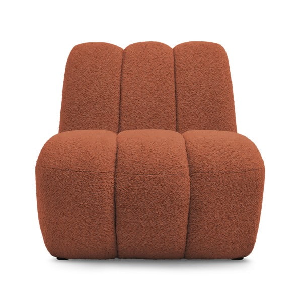 Fotoliu cărămiziu cu tapițerie din țesătură bouclé Janissaire – Bobochic Paris-image-3