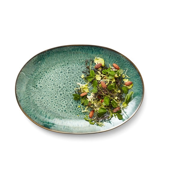 Farfurie verde/neagră pentru servire din gresie Gastro Green/Black – Bitz-image-1