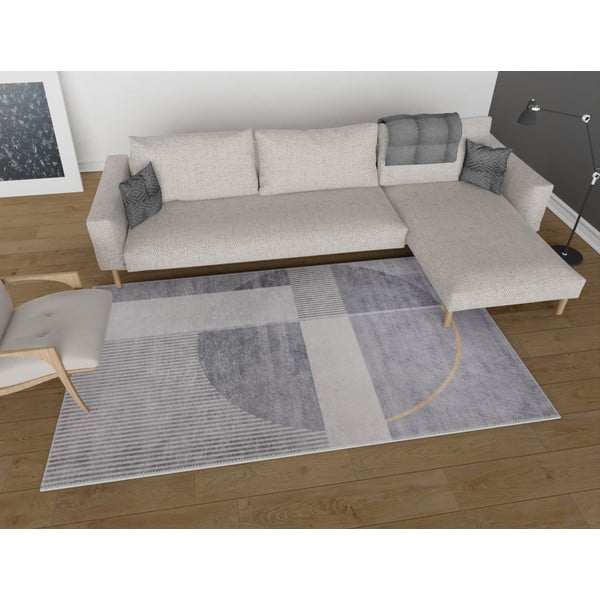 Covor gri lavabil 160x230 cm – Vitaus-image-1