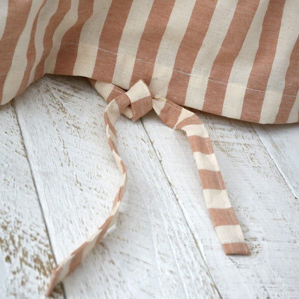 Lenjerie de pat teracotă pentru pat dublu 200x200 cm Zanzibar Stripe – Pineapple Elephant-image-3