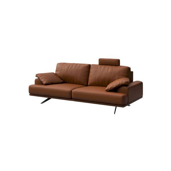 Canapea maro coniac cu tapițerie din piele 220 cm Prado – MESONICA-image-2