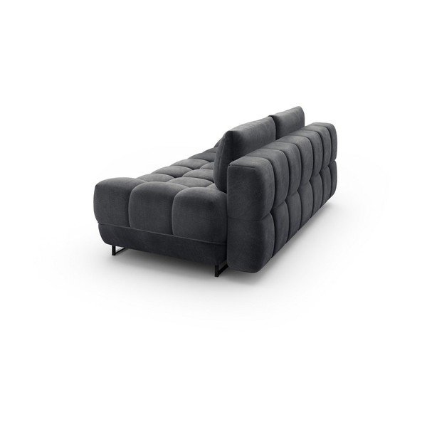 Canapea extensibilă cu 3 locuri și tapițerie de catifea Windsor & Co Sofas Cirrus, gri închis-image-3