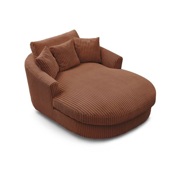 Fotoliu portocaliu cu tapițerie din catifea reiată Belem – Bobochic Paris-image-4