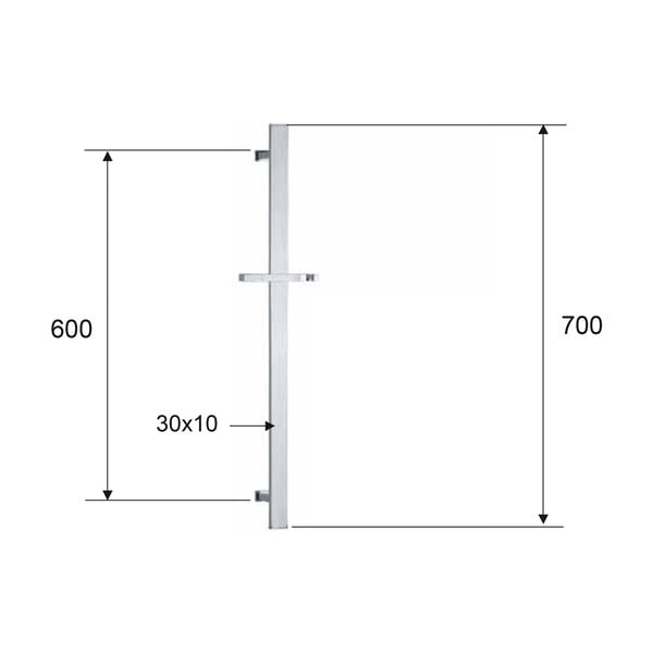 Tijă de duș aurie de montat pe perete din alamă 70 cm cu suport glisant – Sapho-image-1
