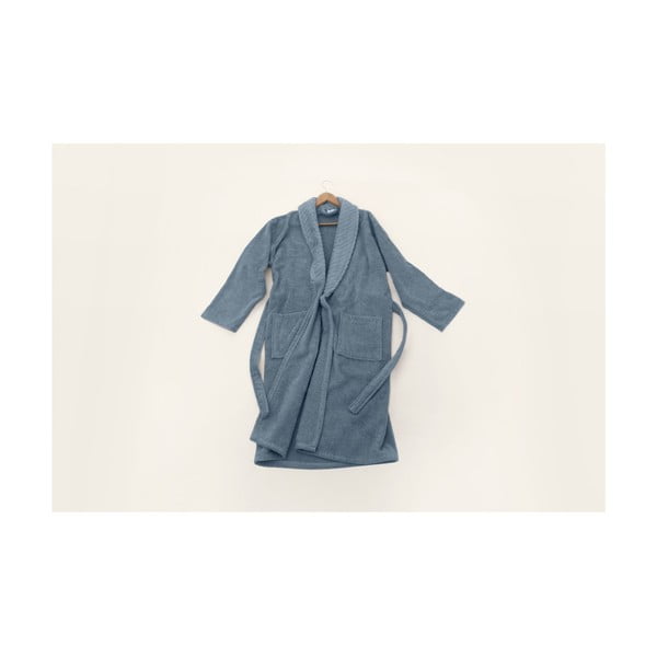 Halat de baie  albastru L/XL din bumbac - Foutastic-image-1