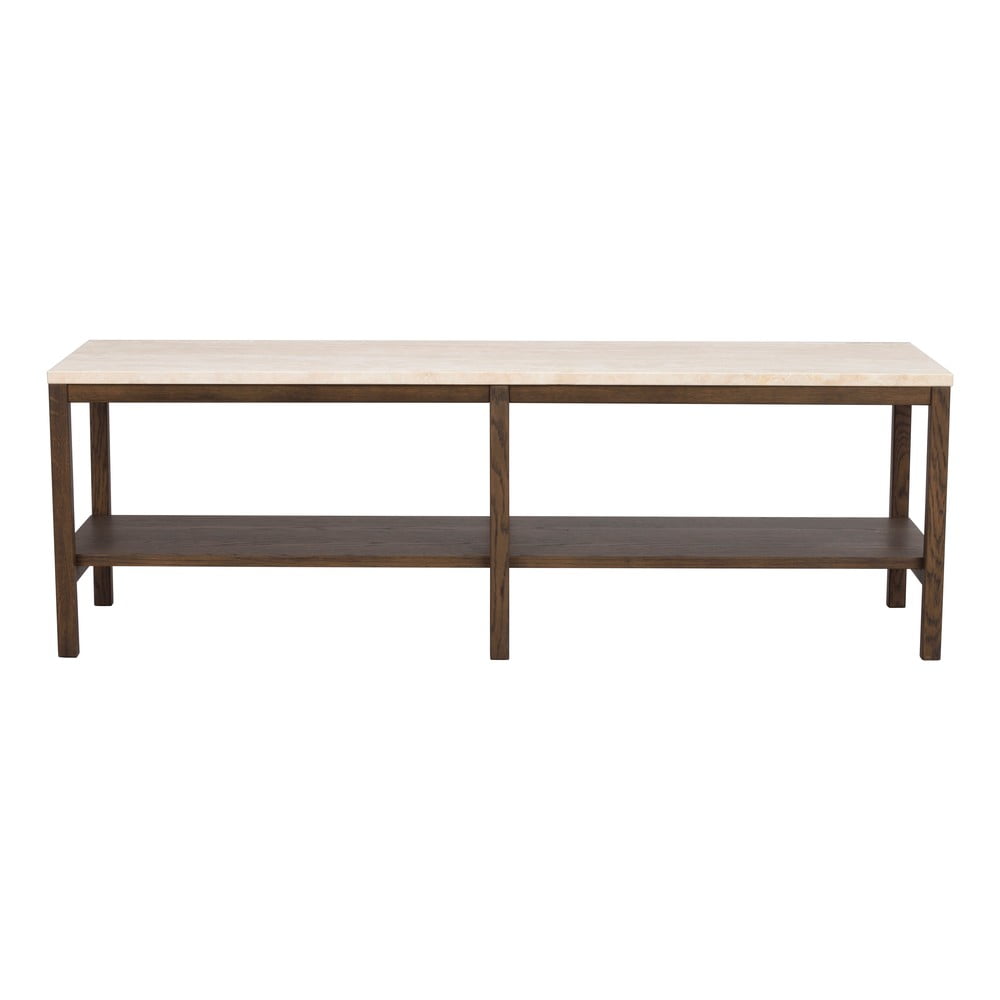 Masă consolă maro/bej cu blat din piatră 140x40 cm Orwel - Rowico